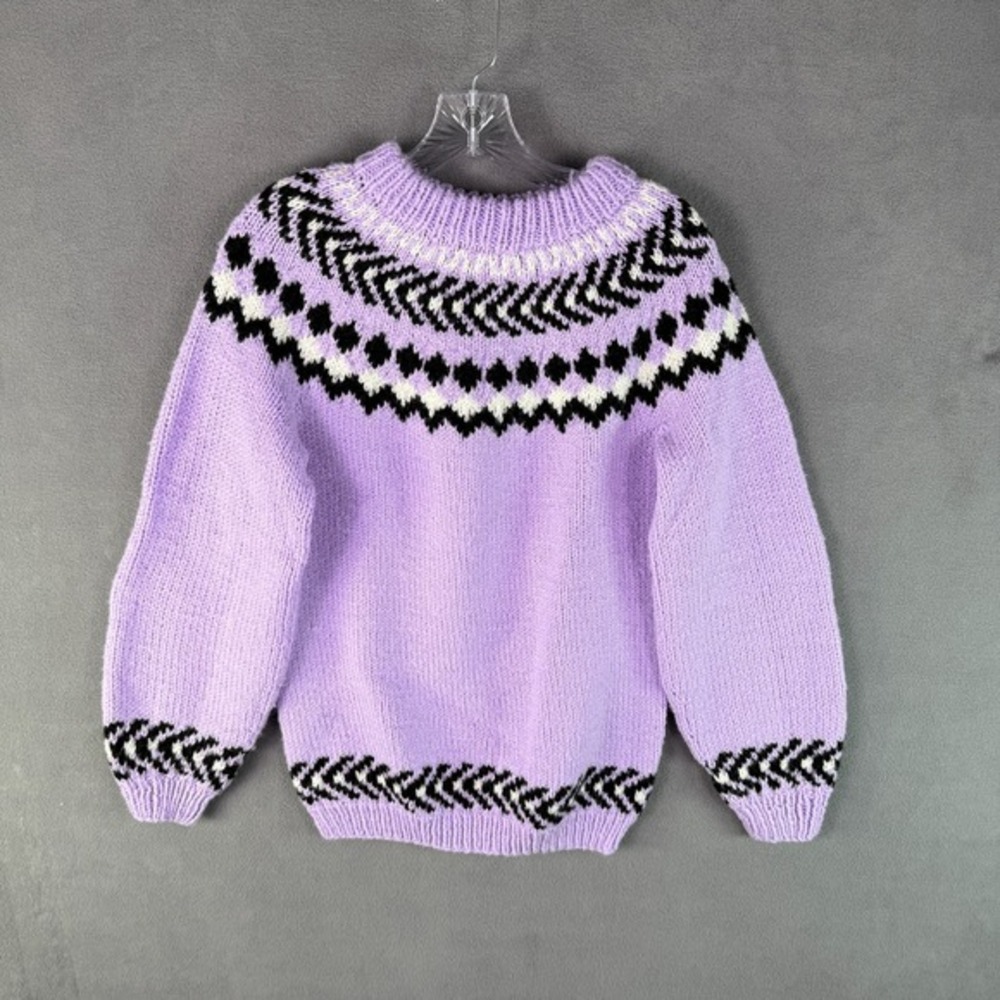 Womens Granny Sweater (literally) Cottagecore Aztec Chunky Knit S? Cotton‎